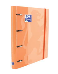 Oxford Europeanbinder Classic A4+ Carpeta de Anillas con Recambio Cuadricula 5x5 - Tapa Extradura - Cierre con Goma Elastica - Color Melocoton