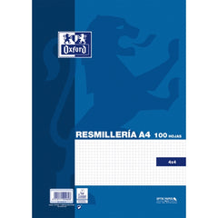 Oxford School Classic Paquete de 100 Hojas A4 Cuadricula 4x4 - 100430215