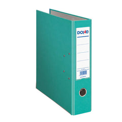 Dohe Archivador de Palanca Tamaño A4 - Lomo Ancho 70mm - Ollao, Rado y Tarjetero en el Lomo - Carton Forrado con Polipropileno - Cantoneras Metalicas - Color Verde Claro