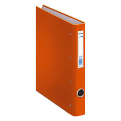 Dohe Carpeta de 4 Anillas Mixtas 25mm A4 - Medidas 285x320x45mm - Ollao y Tarjetero en Lomo - Carton Forrado con Polipropileno - Color Naranja