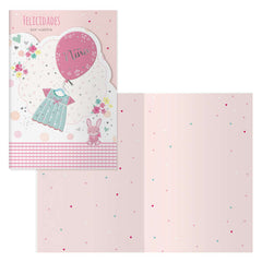 Dohe Conejo Pack de 6 Tarjetas de Felicitacion para Nacimientos - 11.5x17cm - Impresas a Todo Color - Estampaciones con Pelicula de Color - Estampacion en Seco - Papel Offset Blanco de 300gr - Incluye Sobre de Color