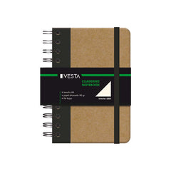 Dohe Cuaderno Cartone con Puntas Redondeadas - Tapa en Tres Piezas - Encuadernacion Doble Espiral Negro - 96 Hojas de Papel Ahuesado - Cierre de Gomas