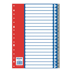 Dohe Separadores para Archivadores y Carpetas de Anillas A-Z 120 Micras Tamaño A4 - 20 Posiciones - Multitaladro de 16 Perforaciones