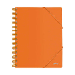 Dohe Carpeta con 20 Fundas Tamaño A4 - Tapa de Polipropileno Opaco de 800 Micras - Fundas Transparentes de 80 Micras - Espiral de Plastico Colorido - Gomas Elasticas a Juego