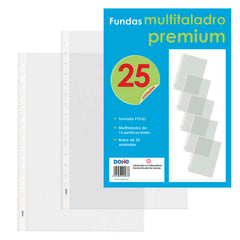 Dohe 25 Fundas Multitaladro Premium con 16 Perforaciones - Polipropileno Rugoso