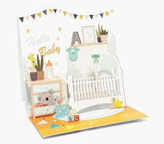 Pictura Tarjeta 3D Pop-Up - 16x16cm - Tematica Bebes - Embolsada Individualmente - Incluido Sobre Blanco - Papel con Certificacion FSC