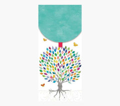 Pictura Tarjeta Money Cards - Tarjeta de Regalo Vertical - 9.6x21.3cm - Tematica Arbol - Embolsada Individualmente - Incluye Sobre Blanco - Papel con Certificacion FSC
