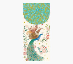 Pictura Tarjeta Money Cards - Tarjeta de Regalo Tipo Sobre Vertical - Tematica Pavo Real - 9.6x21.3cm - Embolsada Individualmente en Celofan - Incluido Sobre Blanco - Papel con Certificacion FSC
