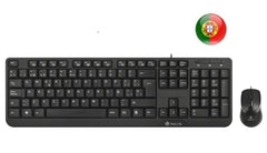 NGS Cocoa Kit Teclado Multimedia y Raton con Cable - QWERTY Portugues - 12 Teclas Multimedia - Color Negro