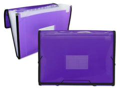 Ingraf Folder Frame Gusset 13 Departamentos Tamanho A4 - Polipropileno Translúcido - Elásticos e Abas - Cor Roxo