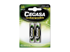 Cegasa Rechargeable Pack de 2 Pilas Recargables AA HR6 2100mAh