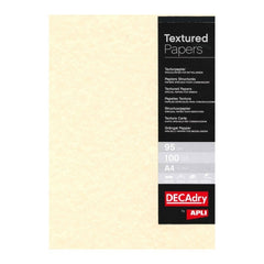 Apli Pack de 100 Feuilles de Papier Parchemin - 95g - Design Double Face - Idéal pour Invitations, Diplômes et Loisirs Créatifs - Compatible avec Imprimantes Jet d'Encre, Laser et Photocopieuses - Couleur Champagne
