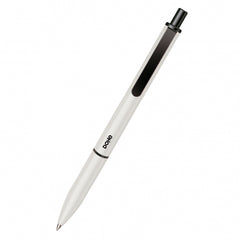 Dohe Elegance Pack de 4 Boligrafos - Punta Fina de 0,5mm - Fabricados en Aluminio - Tacto Soft - Color Blanco
