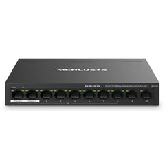 Mercusys Switch 10 Puertos RJ45 10/100Mbps - 8 Puertos PoE - Largo Alcance hasta 250m en Modo Extendido - Carcasa de Metal