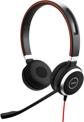Jabra Evolve 40 MS Auriculares con Microfono USB/3.5mm - Cancelacion Pasiva de Ruido - Diadema Ajustable - Controles en Cable - Color Negro
