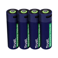 Trust Pack de 4 Pilas Recargables 1700 mAh AA