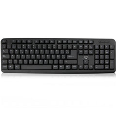 Ewent Teclado con Cable - Diseño Slim - Cable USB-A de 1.35m - Color Negro