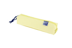 Oxford Live & Go Estuche Cuadrado Pequeño - Material Acolchado - Goma Elastica para unirlo al Cuaderno - Color Amarillo