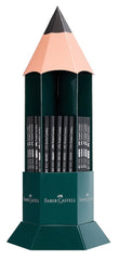 Faber-Castell Castell 1111 Expositor con 120 Lapices de Grafito - Grados de dureza Surtidos - Mina Resistente a la Rotura - Cuerpo con Acabado en Negro
