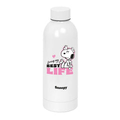 Safta Snoopy Insulated Bottle - 500ml Capacity - Airtight Seal - Stainless Steel - 6h Hot - 12h Cold - 7x22.5cm - Pink