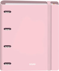 Dohe Serenity Polyfoam Carpeta de 4 Anillas Mixtas de 35mm A4 Recambio 100 Hojas Cuadricula 5mm - Cubierta de Polyfoam 2mm - Cierre con Goma - Incluye 4 Separadores y Sobre de Polipropileno - Color Rosa