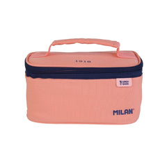 Milan Coleccion 430 Bolsa Isotermica Porta Alimentos 1,5L - Incluye 1 Recipiente para Alimentos - Interior Aislante Termico - Apertura Total - Color Rosa