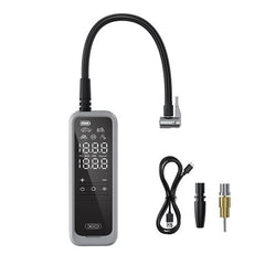 XO CZ018 Inflador de Aire Portatil - Pantalla LCD - 3 Bocas - Powerbank 5000Mah - Linterna