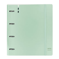 Safta Carpeta de 4 Anillas - PP Foam - Anillas de 35mm - Incluye 100 Hojas A4 - 27x32x4cm - Color Verde Pastel
