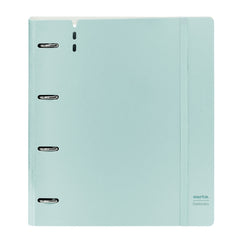 Safta Carpeta de 4 Anillas - PP Foam - Anillas de 35mm - Incluye 100 Hojas A4 - 27x32x4cm - Color Azul Claro