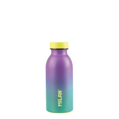 Milan Serie Sunset Botella Isotermica 0.35L - Doble Pared de Acero Inoxidable - Liquidos Calientes hasta 12h, Frios hasta 24h - Color Turquesa/Violeta