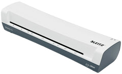Leitz iLAM Home A3 Plastificadora - Hasta Tamaño A3 - Velocidad 300mm/min - Calentamiento en 3 Minutos - Grueso Bolsa 75 y 125mic - Incluye Paquete de 5 Bolsas de Plastificacion A4 - Color Blanco/Gris