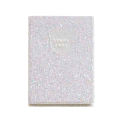 Miquel Rius Back2Fun Cuaderno Encolado con Cubierta de Purpurina Blanco y Patch de Silicona - 96 Hojas Punteadas de Papel 100 g/m2