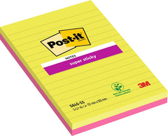 Post-It Super Sticky Pack de 2 Blocs de 45 Notas Adhesivas Reposicionables - Forma Rectangular - 203x127mm - Colores Surtidos