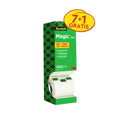 Scotch Magic Pack Ahorro de 8Â Rollos de Cinta Adhesiva Invisible 19mm x 33m - Color Transparente