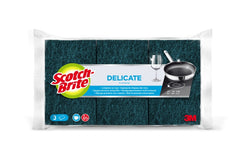 Scotch-Brite Delicate Pack de 3 Estropajos de Cocina - No Raya - Color Verde Oscuro