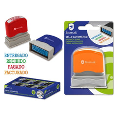 Bismark Sello Automatico - Modelos: Entregado, Recibido, Pagado y Facturado - Diferentes Colores para Diferenciarlos