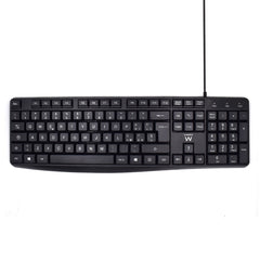 Ewent Teclado con Cable USB - Disposicion Italiana QWERTY IT - Cable de 1.35m - Teclas de Bajo Perfil y Silenciosas - Color Negro
