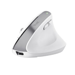 Trust Ergo BayoII+ Teclado Inalambrico - Sensor Optico Ajustable Entre 800 y 2400 DPI - 6 Botones - Notificaciones LED - Multidispositivo - Color Blanco