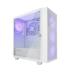 Coolbox GA300 GridLine Caja Torre ATX, Micro ATX, Mini-ITX - Lateral Cristal Templado - Tamaño HDD 2.5", 3.5" - USB-A 3.0, USB-C y Audio - 3 Ventiladores ARGB 120mm - Soporta Refrigeracion Liquida - Color Blanco