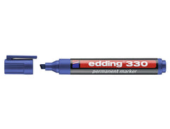 Edding 330 Rotulador Permanente - Punta Biselada - Trazo entre 1 y 5 mm. - Tinta casi Inodora - Capuchon con Clip - Secado Rapido - Color Azul