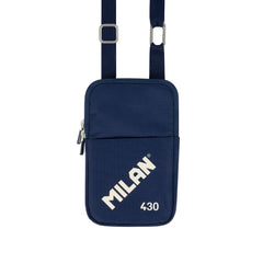 Milan Coleccion 430 Bolso Pequeño Bandolera - Tamaño Bolso 19x2.3x12.8cm - Cierre de Cremallera - Mosqueton de Aluminio - Color Azul Marino