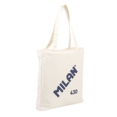 Milan Coleccion 430 Bolso Shopper 7.5L - Tamaño 38x36x6,5cm - Asa Larga 27cm - Tejido 'ripstop' - Color Beige