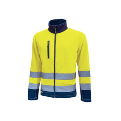 Upower Boing Chaqueta Polar con Cremallera Completa - Talla L - Bolsillos con Cremallera, Detalles Reflectantes, Proteccion DPI2, Certificacion CE - Color Amarillo Fluorescente