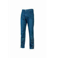 Upower Romeo Vaqueros de Trabajo - Talla 33 - Tejido Elastico, Multibolsillos, Ajuste Slim Fit, Proteccion DPI1 - Color Azul Indigo
