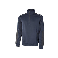 Upower Cushy Sudadera Cepillada con Media Cremallera - Talla M - Cuello Alto, Bolsillos Laterales, Refuerzos Antidesgaste, Insertos Reflectantes, Proteccion DPI1 - Color Azul Marino