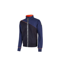 Upower Uranus Sudadera sin Capucha con Cremallera Central - Talla L - a Prueba de Agua, Puños y Fondo Acanalado Elastico, Insertos en Piping Fluo, Proteccion DPI1 - Color Azul Marino