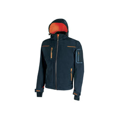 Upower Space Chaqueta Softshell - Talla 5XL - Membrana U-Tex, Repelente al Agua, a Prueba de Viento, Transpirable, Forro Micropolar, Capucha Desmontable, Proteccion DPI1 - Color Azul Marino