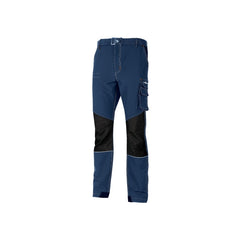 Upower Ibiza Pantalon de Trabajo con Tejido Tecnico Elastico - Talla M - Bolsillos Inteligentes, Cinturon Integrado, Detalles Reforzados, Cinta Reflectante, Triple Costura - Color Azul Oscuro Westlake