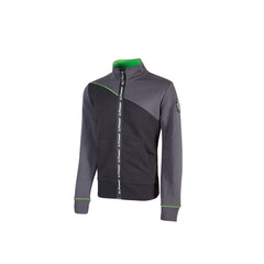 Upower Uranus Sudadera sin Capucha con Cremallera Central - Talla M - a Prueba de Agua, Puños y Fondo Acanalado Elasticos, Insertos en Piping Fluo, Proteccion DPI1 - Color Gris Asfalto