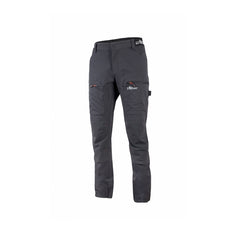 Upower Horizon Pantalones de Trabajo Elasticos - Talla M - Impermeables, Transpirables, Secado Rapido, Multibolsillo, Proteccion Lumbar, Cinta Reflectante, Proteccion DPI1 - Color Gris Asfalto